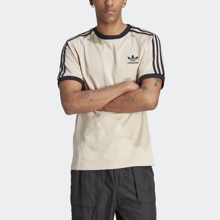 adidas Оригинал ADICOLOR CLASSICS Футболка с 3 полосками Мужская Бежевая IM2079