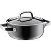 WMF FusionTech Mineral Low Casserole PL (Platinum) 20cm, Shallow, Double-handled Pot, Compatible with Induction and Gas Stoves, Waterless Cooking, Mad
