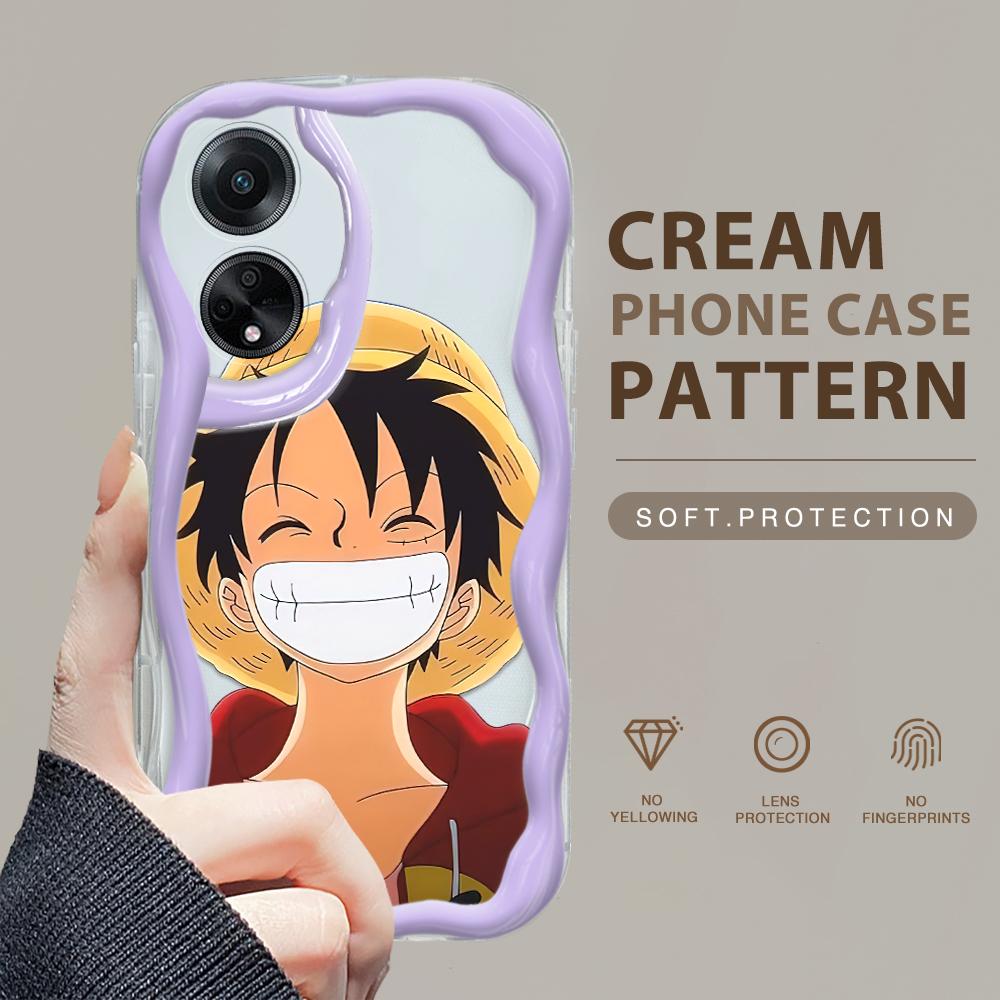 Cute Cartoon Pattern Cream Texture Casing Wavy Edge Soft Silicone Cover Phone Case for OPPO Reno Realme