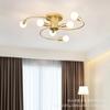 New bedroom ceiling lamp hotel creative personality art living room room light luxury golden curved tube lamp wholesale without light source black
