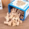 Log Unpainted Building Block Large Granular Barrel Desktop Wood Construction Area Solid Wood Toys Kindergarten Building Materials