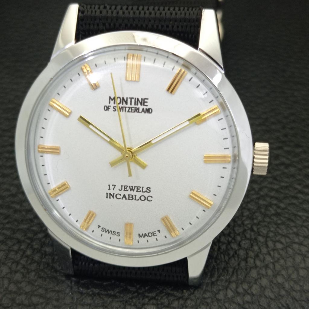 ВОССТАНОВЛЕННЫЕ ВИНТАЖНЫЕ МУЖСКИЕ ЧАСЫ MONTINE OF SWITZERLAND 17J WINDING 453e-a228318-2