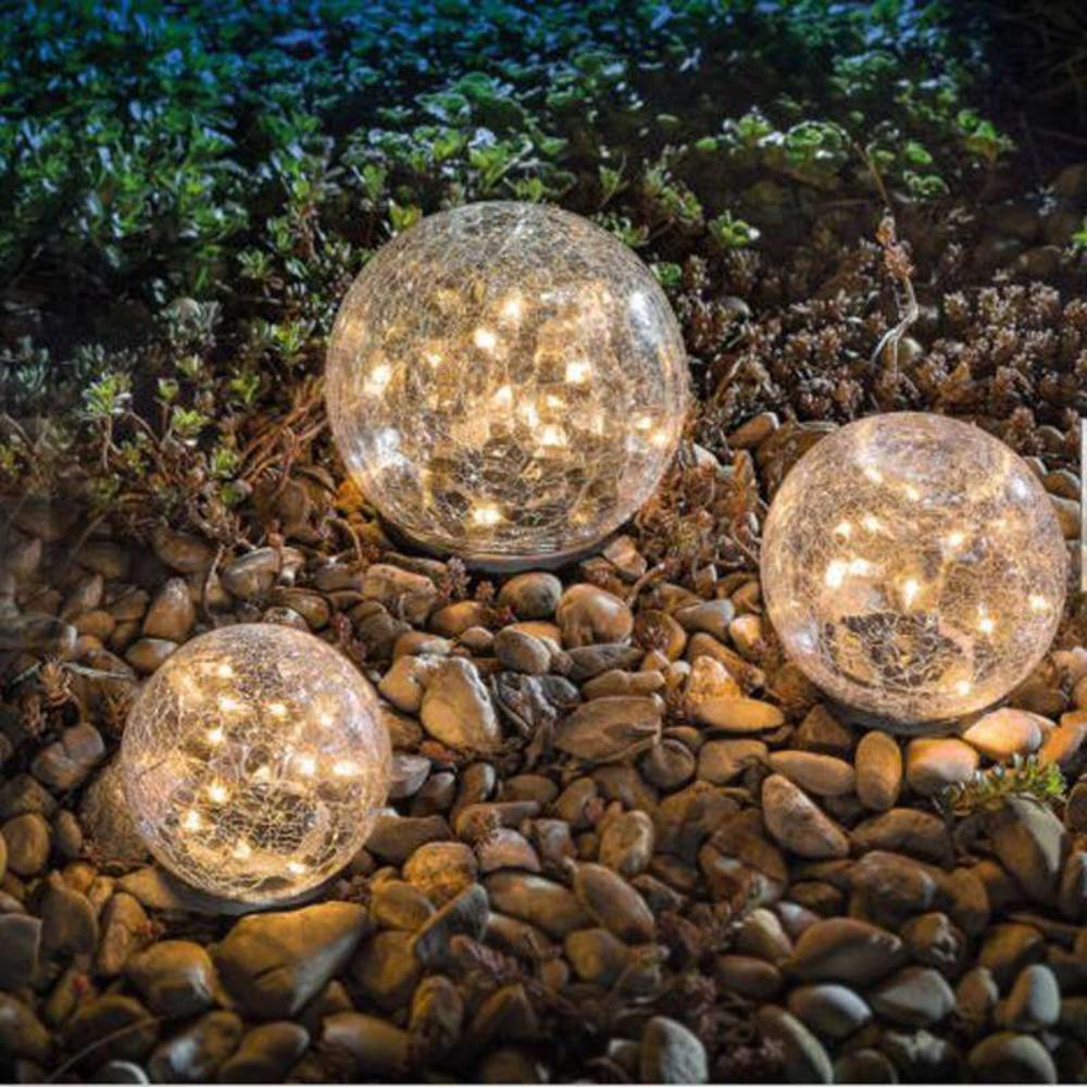 Наружная солнечная лампа с шаром и трещинами, двор, пейзаж, похороненная лампа для хоккея с шайбой, садовая лужайка, подключаемая лампа, шар, украшение для сада, украшения