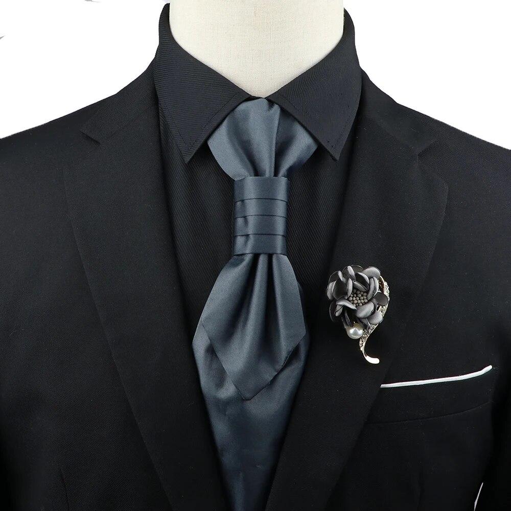 Мужской, Галстук с пейсли, Набор брошей для галстука, Красный, Черный, Регулируемый галстук, Роскошный, Смокинг, Свадьба жениха,