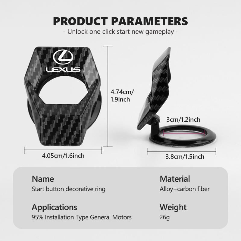 Декоративное кольцо-защита кнопки включения/выключения двигателя автомобиля Для Lexus RX350 IS250 IS200 GS300 LX570 RC350 UX250h ES350