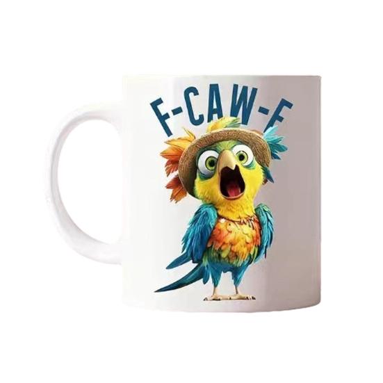 Кружка Петух F-Caw-F Керамическая кофейная кружка 400 мл Кружка для чая со скрытым посланием Саркастический подарок для любителей чая и кофе