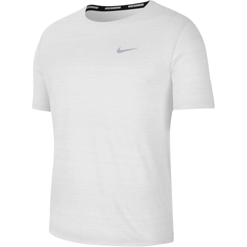 Nike Мужская футболка с короткими рукавами для бега Dri-Fit Miler со светящимся логотипом и круглым вырезом Light-Bone CU5993-072