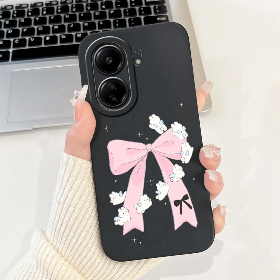 For Xiaomi Redmi 13C Case Cover Popular Flower Bowknot Soft TPU Silicone Shockproof Bumper For Xiaomi Poco C65 Redmi13C 4G Funda