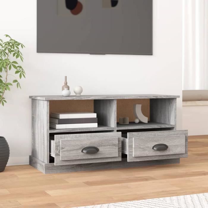 VidaXL TV Cabinet Sonoma Grey 93x35.5x45 Cm Engineered Wood 816470