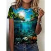 Summer Beautiful Scenery 3D Print T-shirts Women Streetwear Casual Fashion Y2k Short Sleeve T Shirt O-neck Tees Tops Clothing