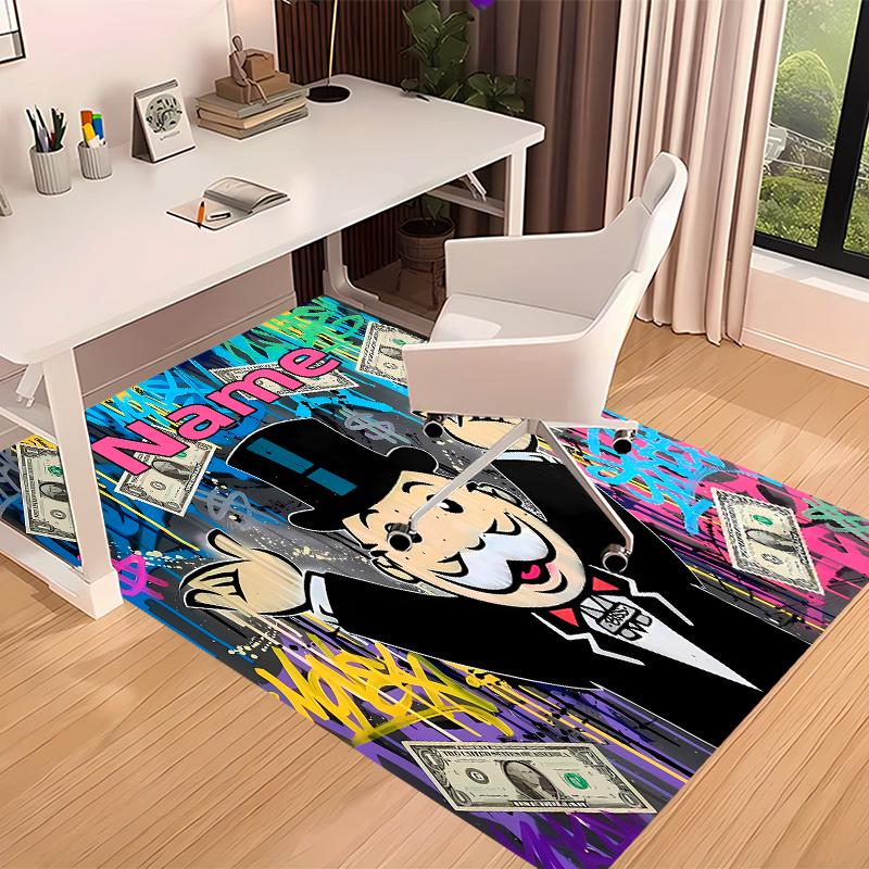 Custom personalization Mr. Monopoly Print Area Rug - Soft, Washable Non-Slip Indoor Mat,Living Room,Home&Office Decorative Rug