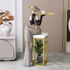 Nordic Home Decoration Girl Sculpture Art Abstract Figure Statue Large Floor Tray Living Room Porch Accessories