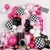 Truck Themed Balloon Set Black Pink Wheel Gas, Racing Monster Themed Birthday Party Decoration