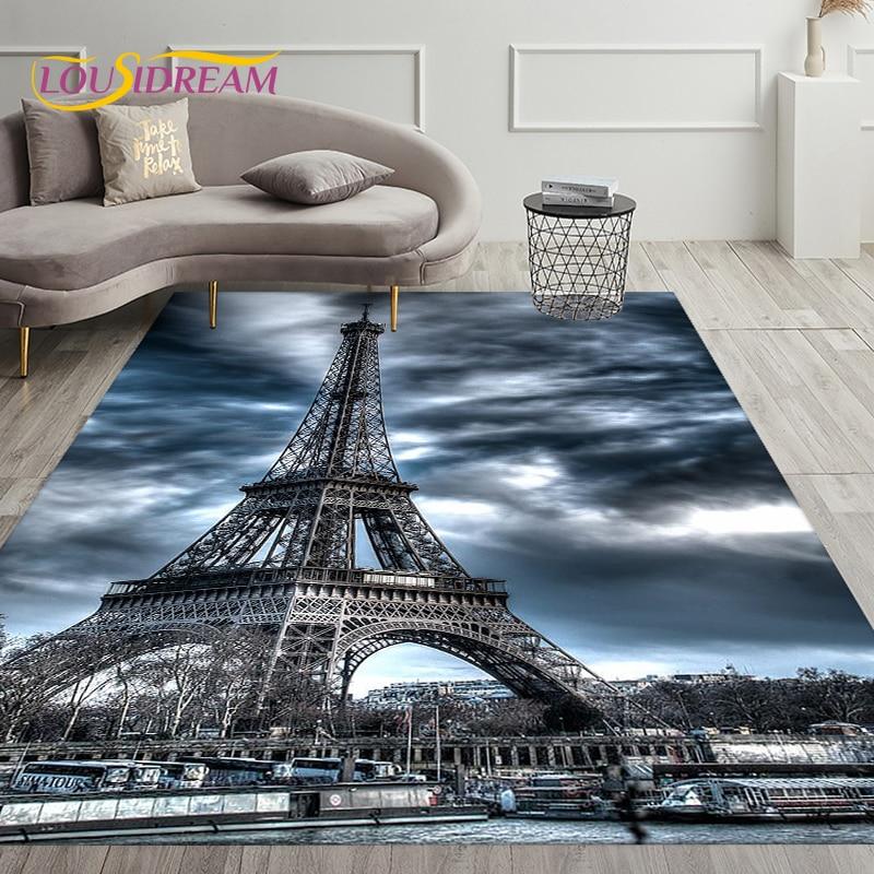 Франция, Париж, Эйфелева башня, художественный коврик, ковер для украшения гостиной, спальни, детские игры, ползающие мягкие нескользящие коврики