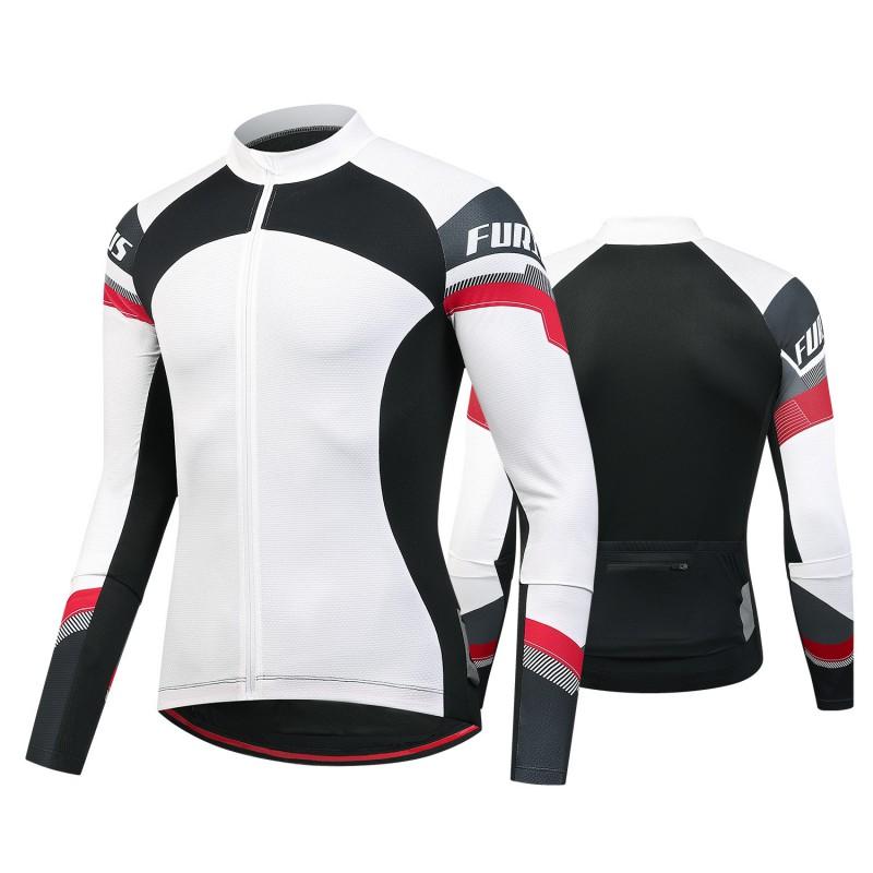 Mens Cycling Jersey Quick-Dry Breathable Long Sleeve Mountain Bike Shirt Outdoor Riding Camping