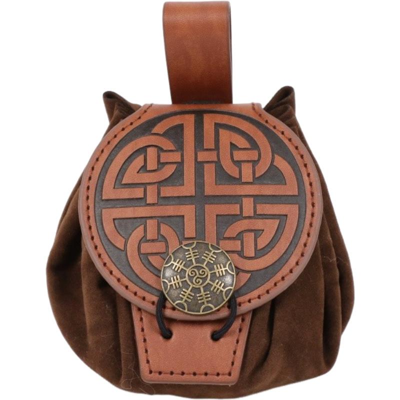 Стимпанк Средневековый Панк Стиль Сумки на Пояс для Мужчин ПУ Кожаный Кошелек для Монет Подвесной Поясная Сумка на Пояс Сумка на Бедро со Шнурком Косплей