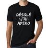 Men’s Vintage Tee Shirt Graphic T Shirt Desole J'Ai Apero Deep Black
