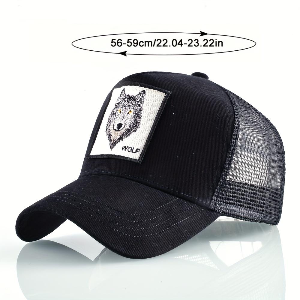 Мужская и женская шапка с вышивкой волка — дышащая, облегающая, всесезонная кепка для занятий спортом на открытом воздухе с регулируемым размером, кепка для занятий спортом на открытом воздухе|Регулируемый головной убор