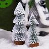 4Pcs Christmas Tree Decorations Desktop Pine Trees Snow Miniature Xmas Holiday Tabletop Decor Party Supplies Miniature Trees