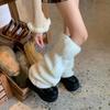 Thick Warm Winter Leg Warmers Foot Cover Knit Long Stockings Harajuku Plush Leg Socks Spicy Girls