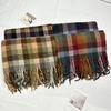 2025 Autumn/Winter Korean Rainbow Candy Plaid Cashmere-Feel Women's Fashion Scarf: Versatile, Warm Student Shawl