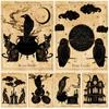 Ghost House and Black Magic Retro Wall Art Canvas Painting Crows and Black Moon Wizardry Worship Art Poster