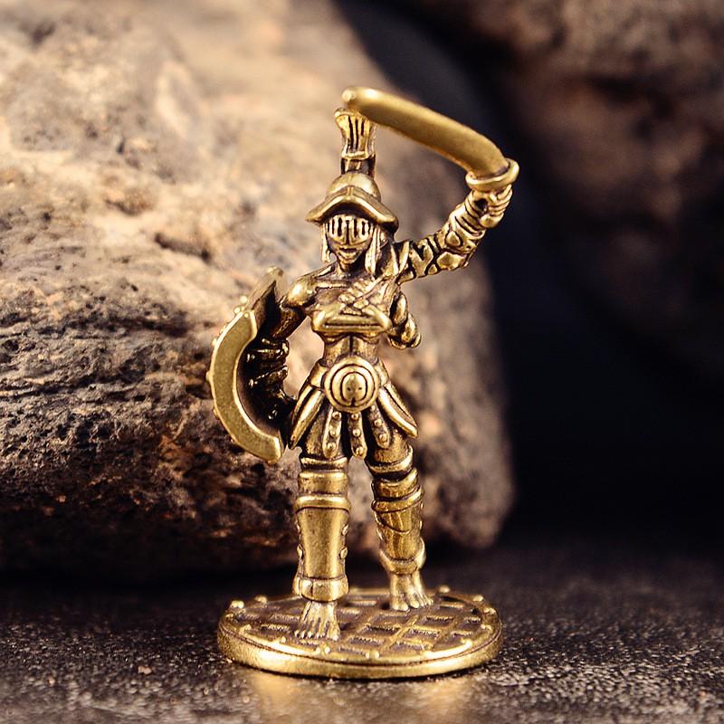 Brass Pewter Spartan Warrior Figurine Set Collectible Desktop Decor Military Model Men Gift