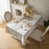 Linen Cotton Blend Rectangular Tablecloth Modern Simple Fringed Tea Table Cover Fresh Style