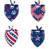 Red White Blue Pet Bandana Reusable Washable Dog Scarf for Independence Day Holiday Party Pet Accessories