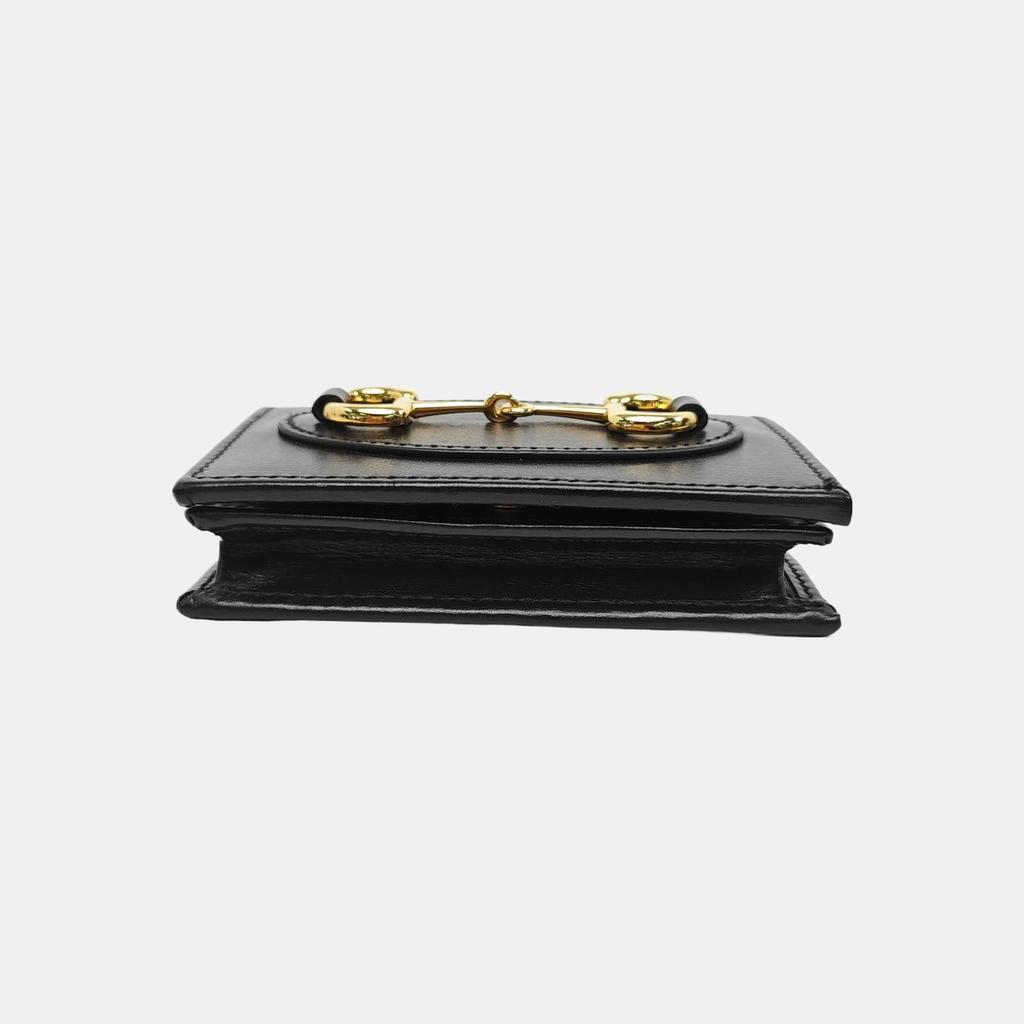 [Pre-Owned] 1955 Horsebit Leather Card Holder Wallet - Excellent #6MBSAK