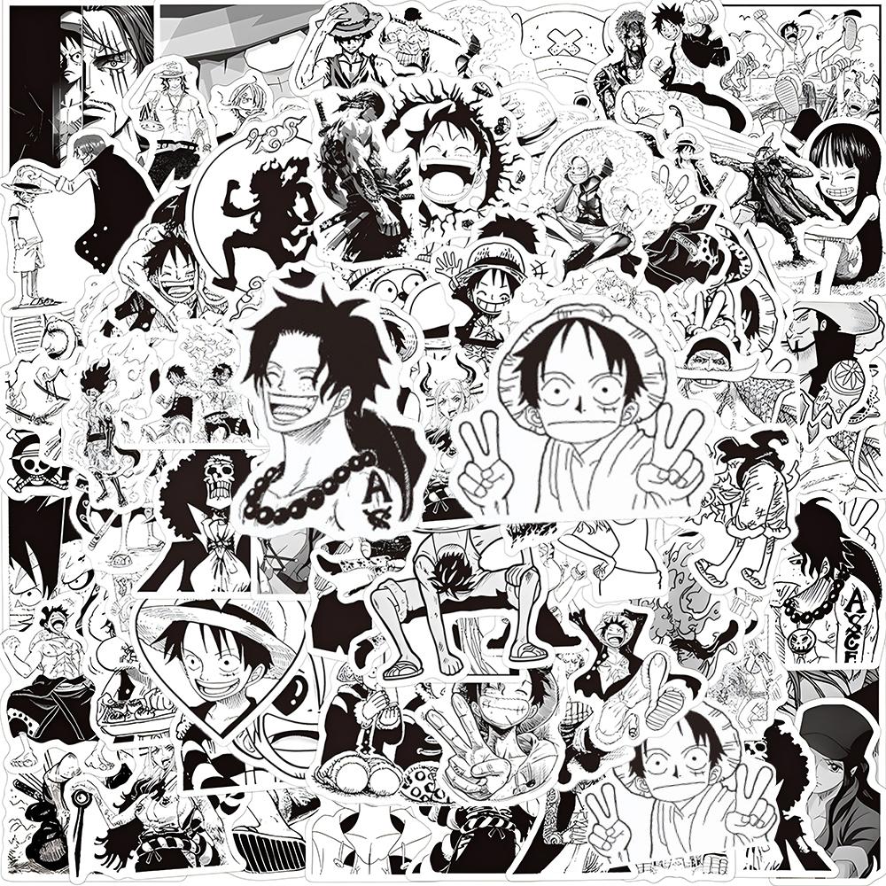 10/30/50/120 шт. Черно-белые Аниме ONE PIECE Наклейки Крутые Наклейки для DIY Блокнота Мотоцикла Ноутбука Водонепроницаемые Luffy Мультяшные Наклейки Декали