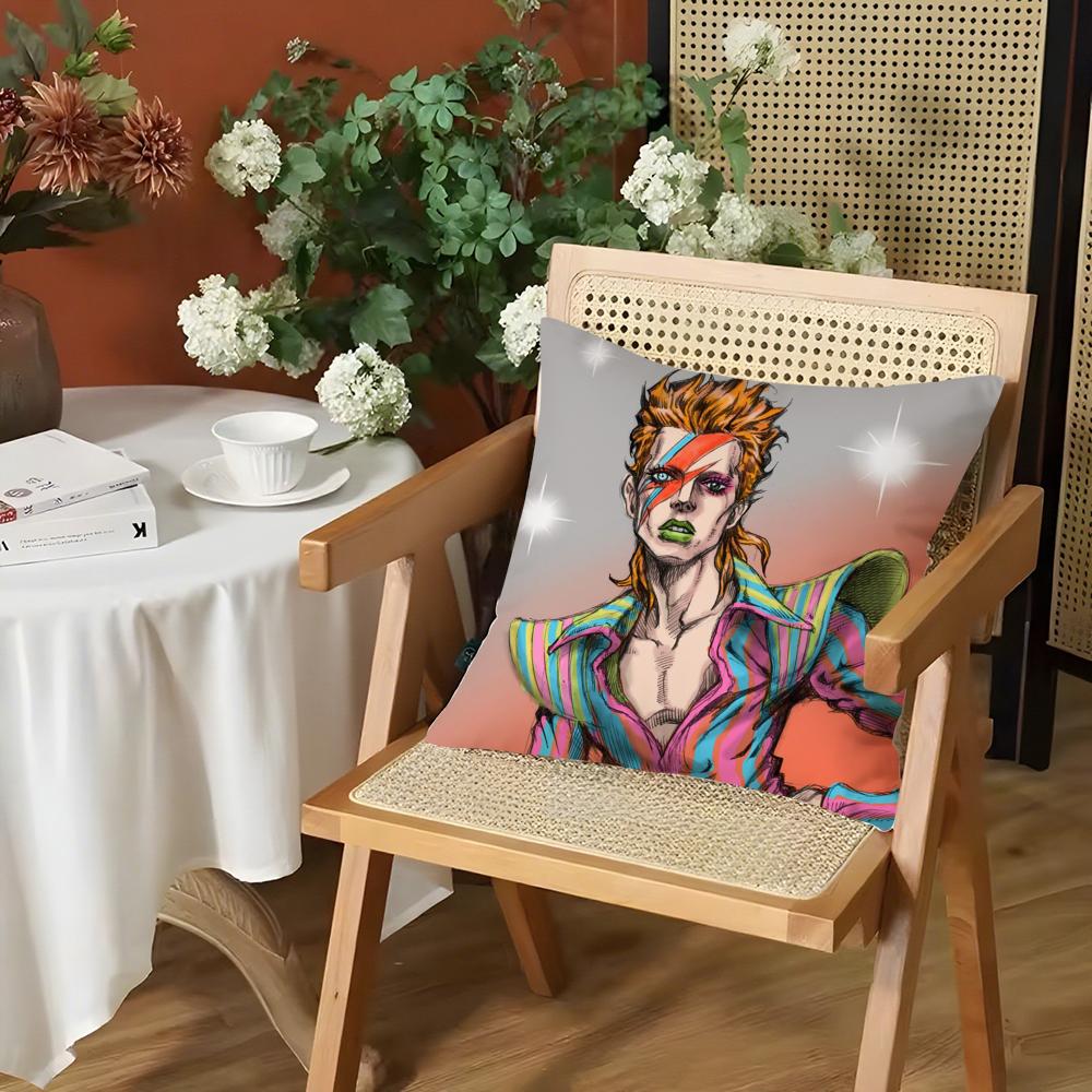 Singer DDavid BBowie Cushion Cover Silky Short Plush Invisible Zipper Dustproof Sofa Pillow Case for Home Decor