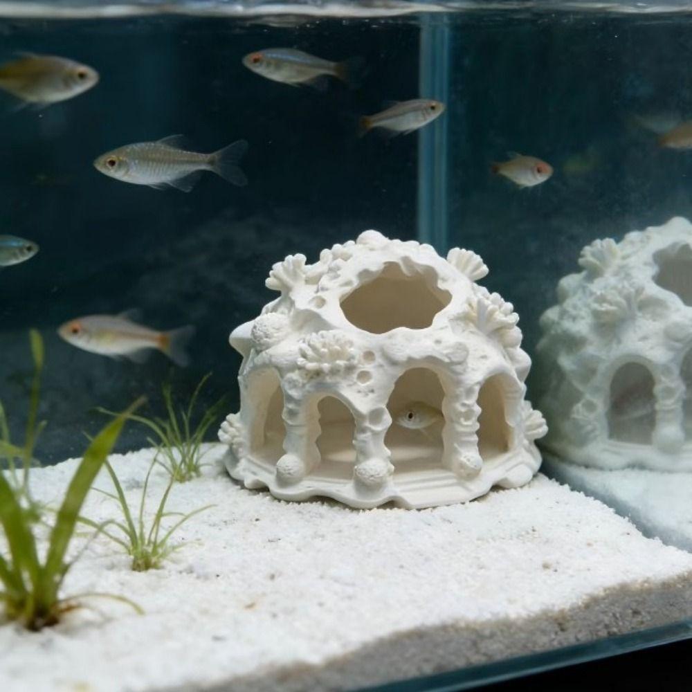 Textured Design Coral Shelter House Plastic Fish Shrimp Breeding Shelter Aquarium Use