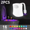 Умный датчик движения, сиденье для унитаза, ночник, 16 цветов, водонепроницаемая подсветка для ванной, унитаза, светодиодная лампа, светильник для унитаза