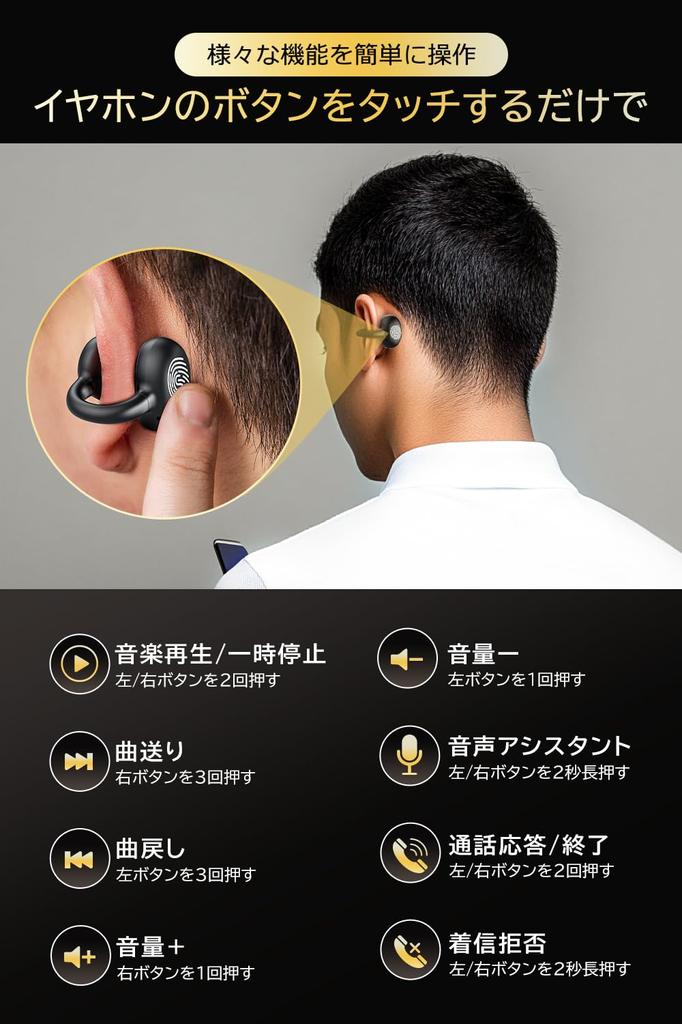 Earphones Bluetooth Wireless Earphones Next Generation Cutting Edge Bluetooth Ear Cuff Open Ear Earphones Evolution of Bone Conduction Ear Clip Type