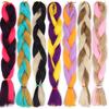 Ombre Braiding Hair Extensions 24inch 115g Synthetic Jumbo Braids Hair Fiber Pink Purple Blue Green