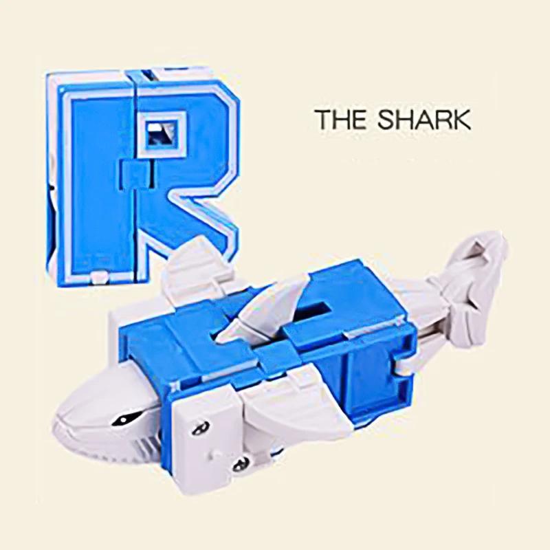 Новые обучающие игрушки 26 букв Изучаемые слова Трансформируемые Собираемые Роботы Алфавитные игрушки Для детей Подарки Учись Играй Робот-игрушка