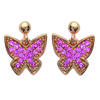 [J7211] - Rose Gold 'Butterflies' Gold Plated Earrings - 10x14 Mm