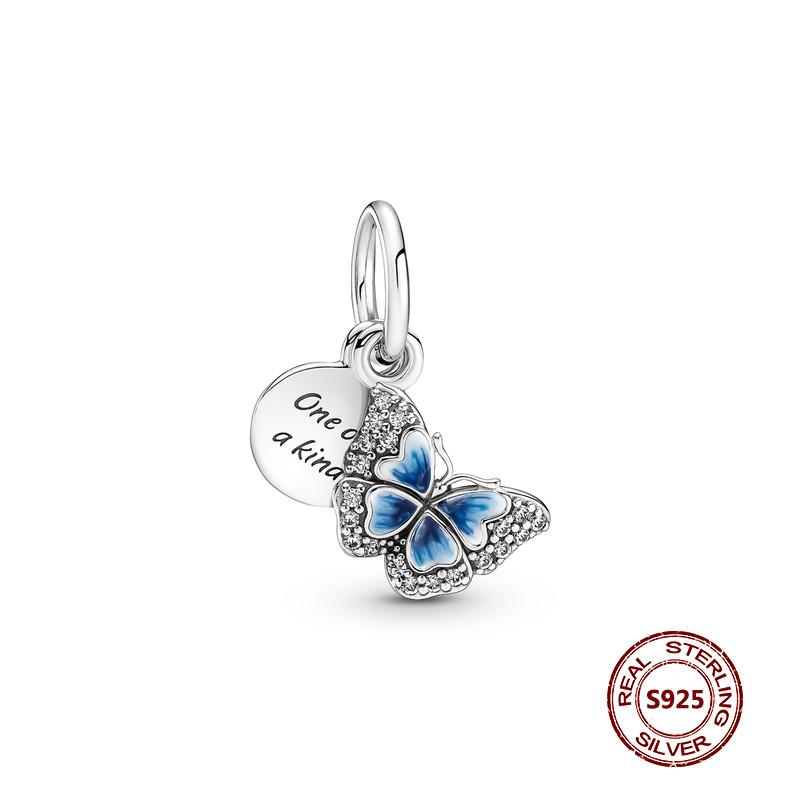 Подвески-хамелеоны, подходят модные оригинальные браслеты, серебро 925 пробы, циркон, осьминог, черепаха, бусина, бабочка, светлячок, подвеска, DIY изготовление ювелирных изделий