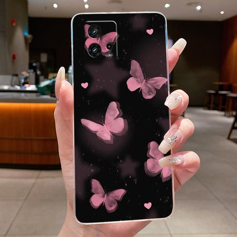 For Cover Motorola Moto G72 Case G 72 Flower design Clear Soft Silicone Back Funda Bumper For Moto G72 MotoG72 Phone Cases Coque