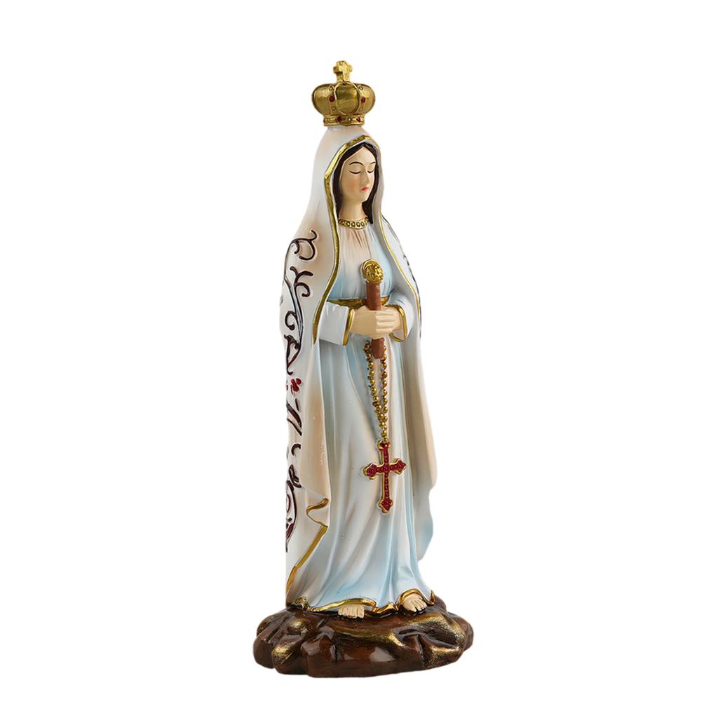 Resin Fatima Virgin Mary Sculpture Hand Painted For Long Time Display For Catholic And Christian Faith Church Decoration