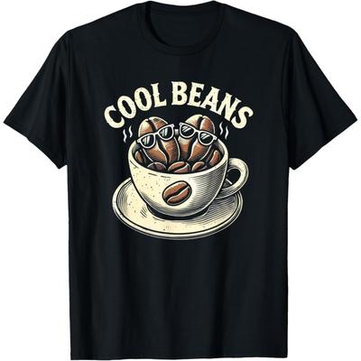 Кофе Cool Beans Любитель Кофеина Ретро Графическая Новинка Футболка
