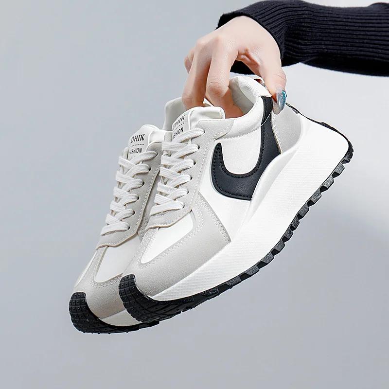 Женские новые кроссовки на плоской подошве, повседневные спортивные кроссовки, осенняя мода, для ходьбы, женские кроссовки на шнуровке, для активного отдыха, Zapatillas Mujer