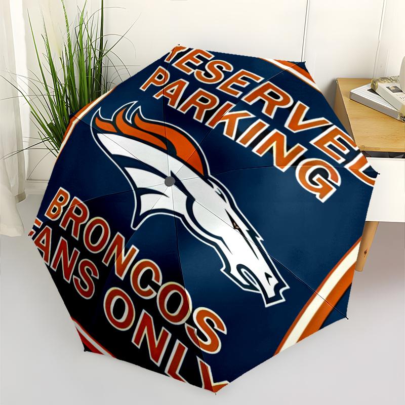 Автоматический зонт с принтом LOGO D-Denver Broncos, 8 спиц, железный каркас, пластиковая ручка, подходит для путешествий на открытом воздухе и на каждый день, идеальный подарок