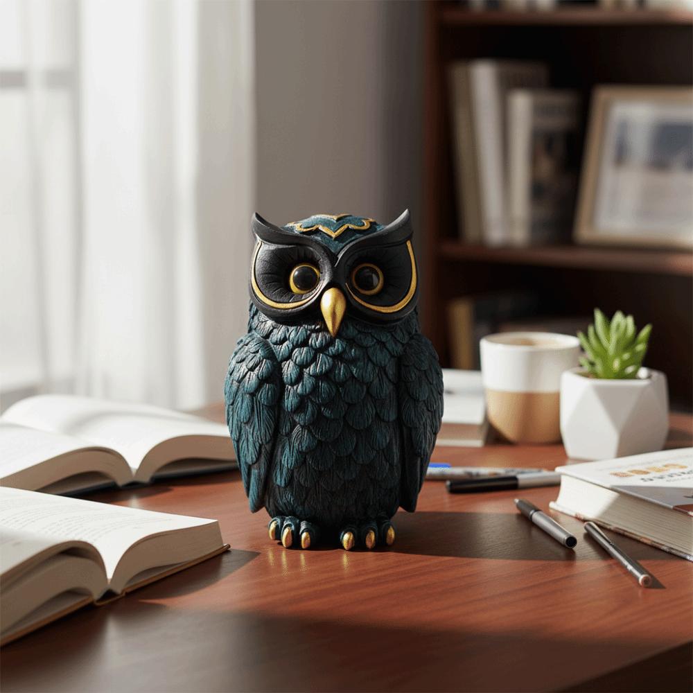 Cute Owl Statue Vintage Owl Sculpture Entryway Decoration Animal Statue TV Cabinet