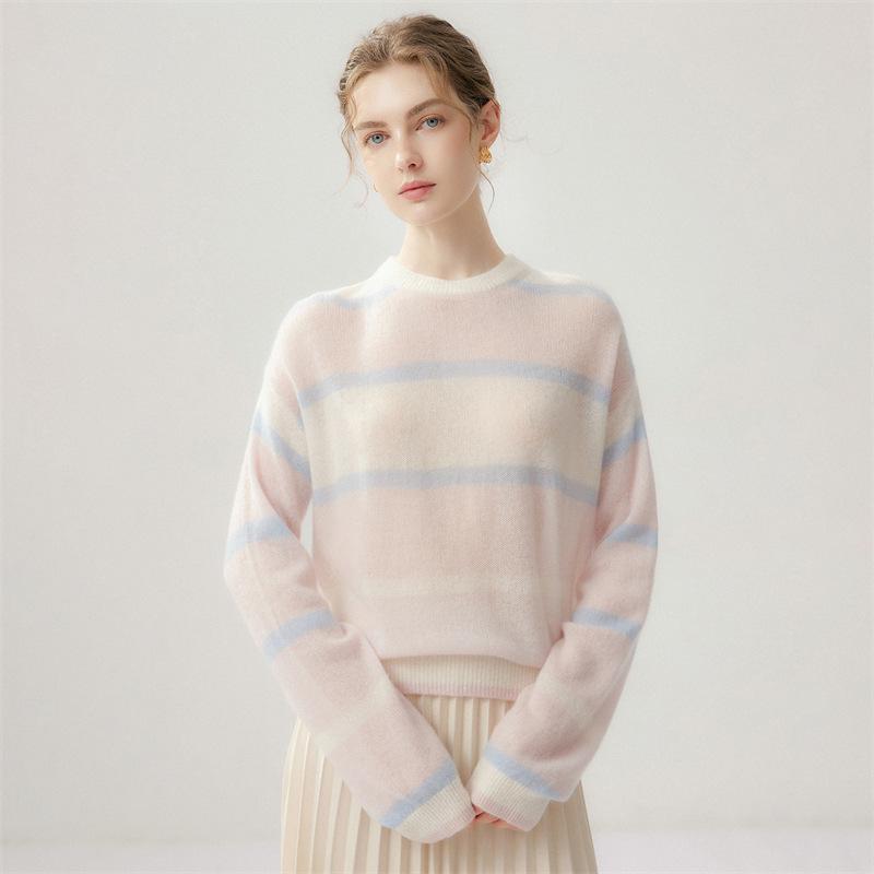 Women's Seven-Gauge Pure Cashmere Pullover - Loose Knit Sweater for Autumn and Winter