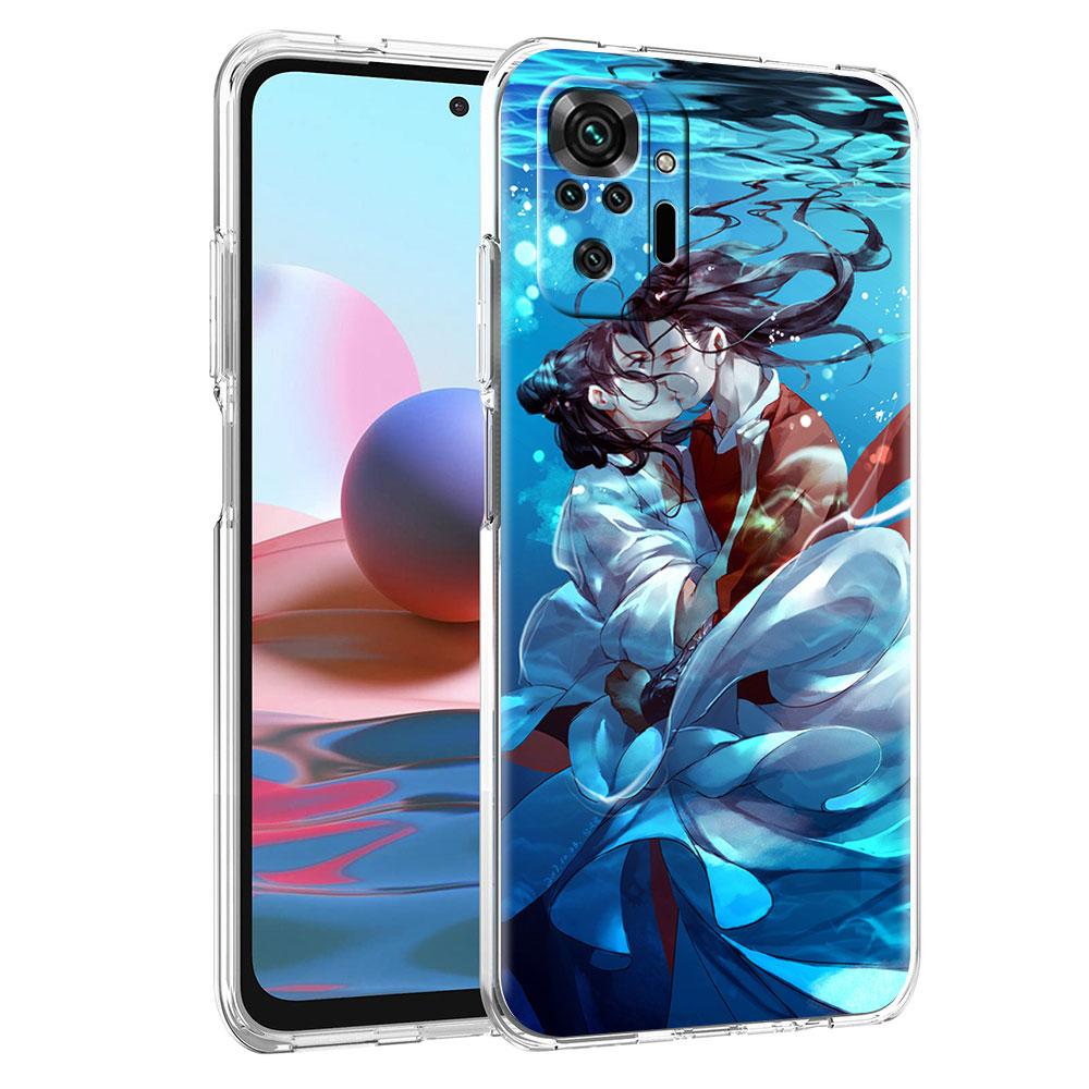 Silicone Cover For Xiaomi Redmi Note 10 9 Pro 9S 8 9C 7 8T 10S 9A 7A 8A K40 K20 Shockproof Soft Phone Case Style Tian Guan Ci Fu