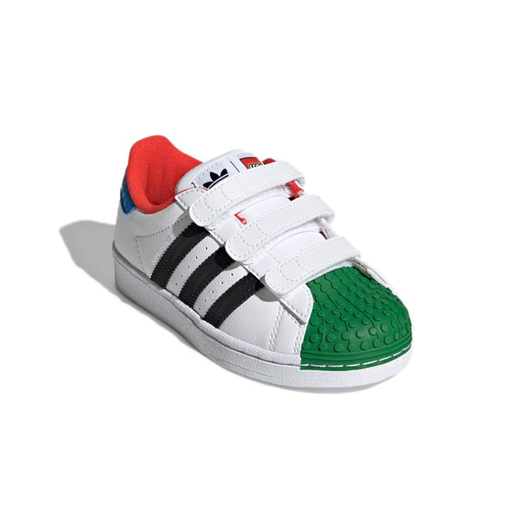Детские кроссовки LEGO x adidas Superstar CF J Белый Желтый Зеленый Облачно-белый Основной черный Оборудование-желтый H03964