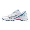 Badminton Shoes Wave Claw 3 Club Activities Gymnasium Lightweight Cushioning White X Blue X Pink Cm 2E 23.5