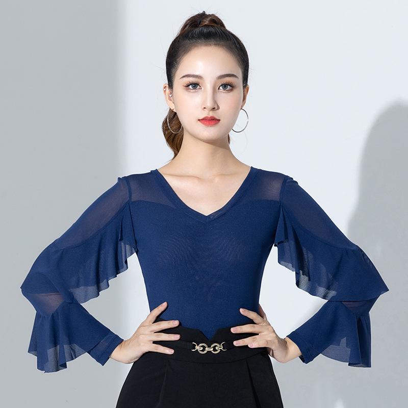 Женский комбинезон для латиноамериканских танцев с длинными рукавами - современный, национальный стандарт, одежда для выступлений на осень/зиму